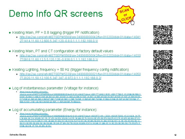 Demo Info QR screens ● Keating Main, PF = 0. 8 lagging (trigger PF