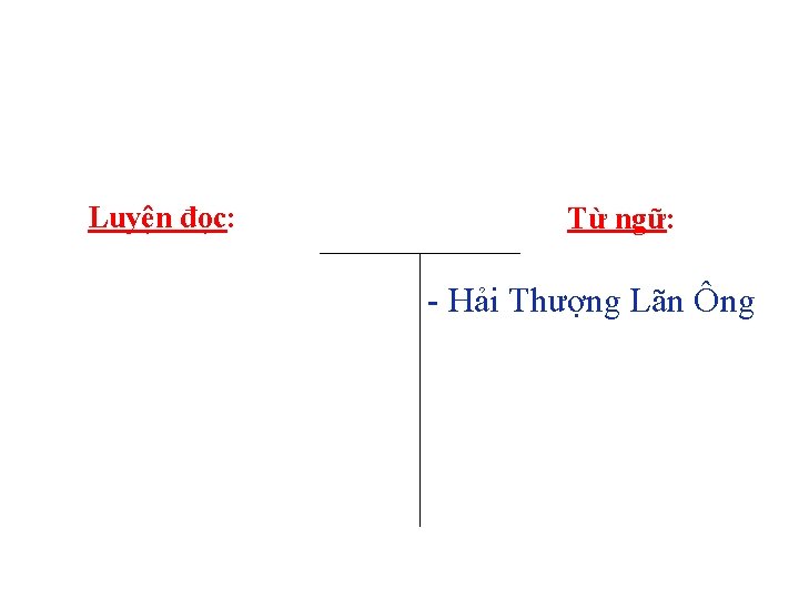 Luyện đọc: Từ ngữ: - Hải Thượng Lãn Ông 