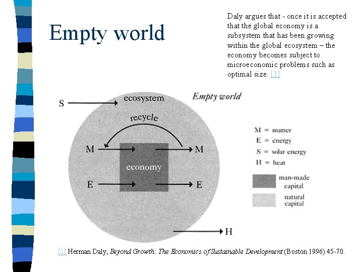 Empty world Daly argues that - once it is accepted that the global economy