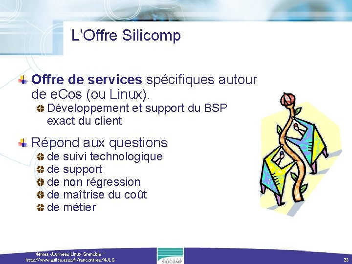 L’Offre Silicomp Offre de services spécifiques autour de e. Cos (ou Linux). Développement et