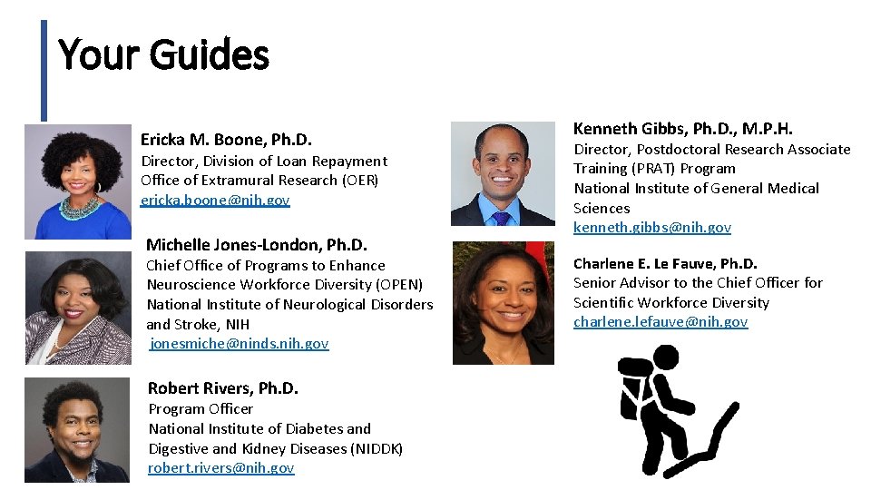 Your Guides Ericka M. Boone, Ph. D. Director, Division of Loan Repayment Office of