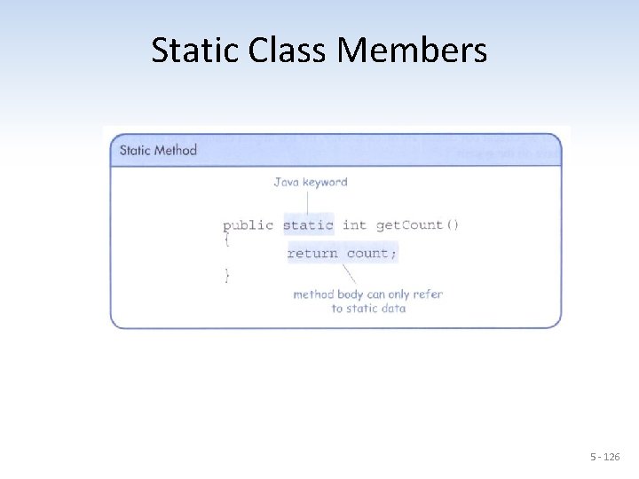 Static Class Members 5 - 126 