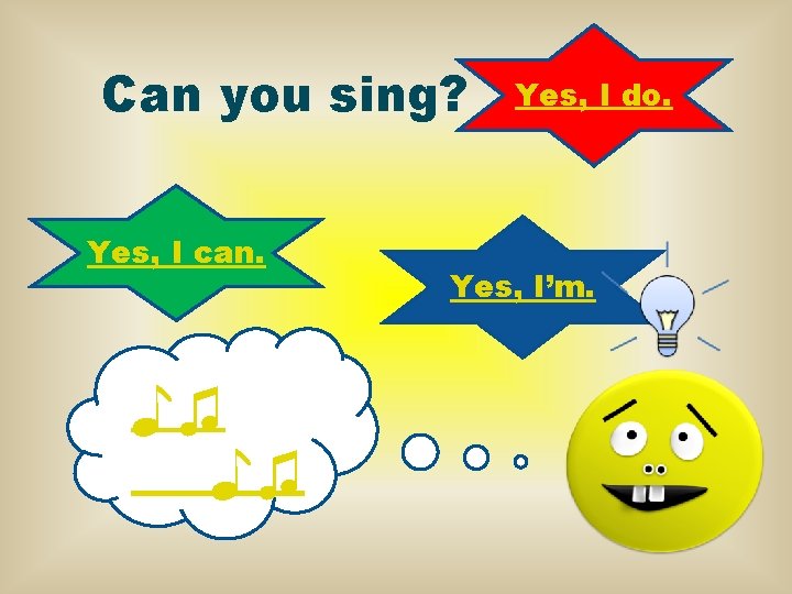 Can you sing? Yes, I can. ♪♫ ♪♫ Yes, I do. Yes, I’m. 