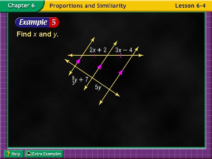 Find x and y. 