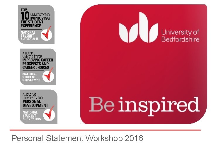 Personal Statement Workshop 2016 