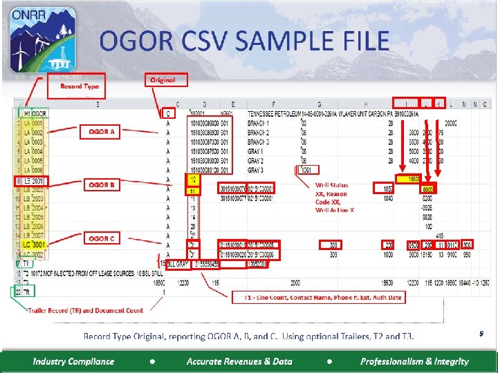OGOR CSV SAMPLE FILE (3 of 4) 11 Industry Compliance Accurate Revenues & Data