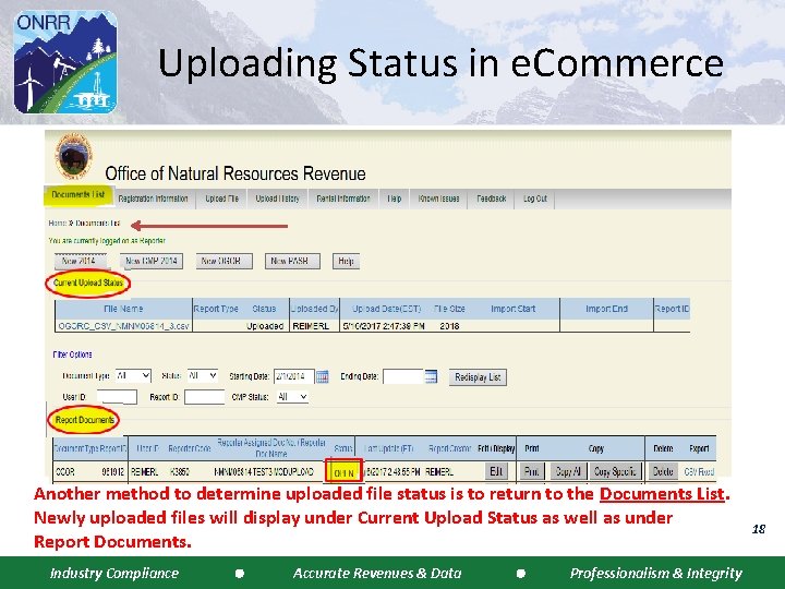 Uploading Status in e. Commerce Another method to determine uploaded file status is to