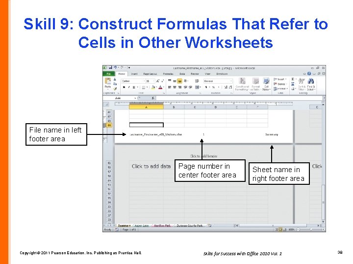 Skill 9: Construct Formulas That Refer to Cells in Other Worksheets File name in