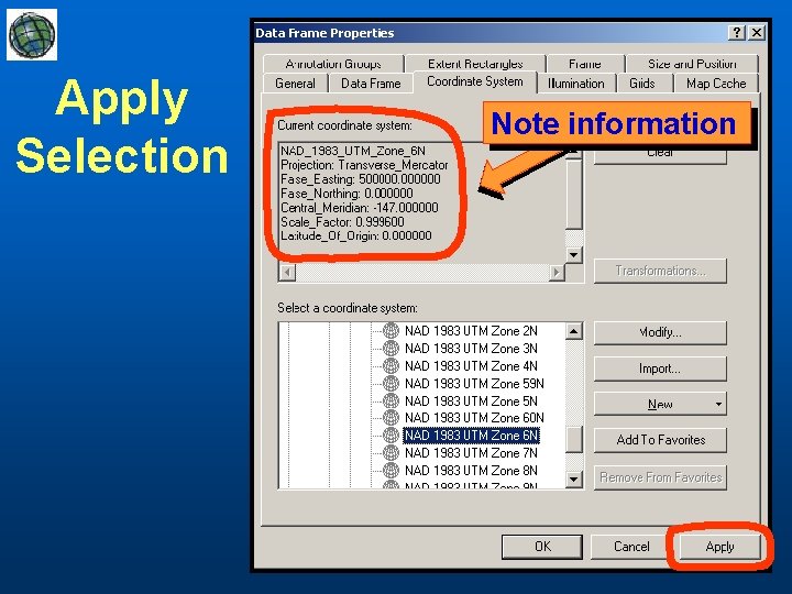 Apply Selection Note information 
