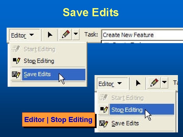 Save Edits Editor | Stop Editing 