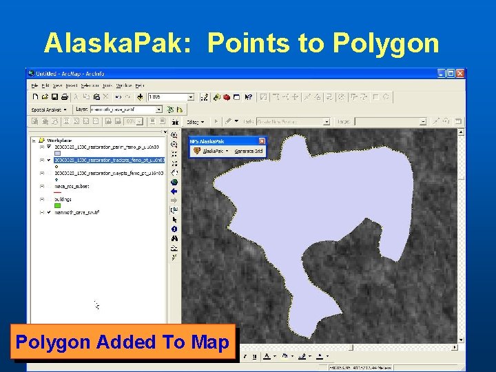 Alaska. Pak: Points to Polygon Added To Map 
