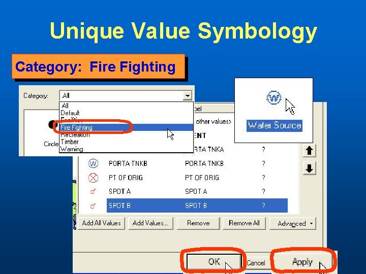 Unique Value Symbology Category: Fire Fighting 