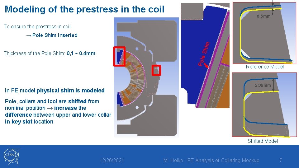 Modeling of the prestress in the coil 0. 5 mm To ensure the prestress