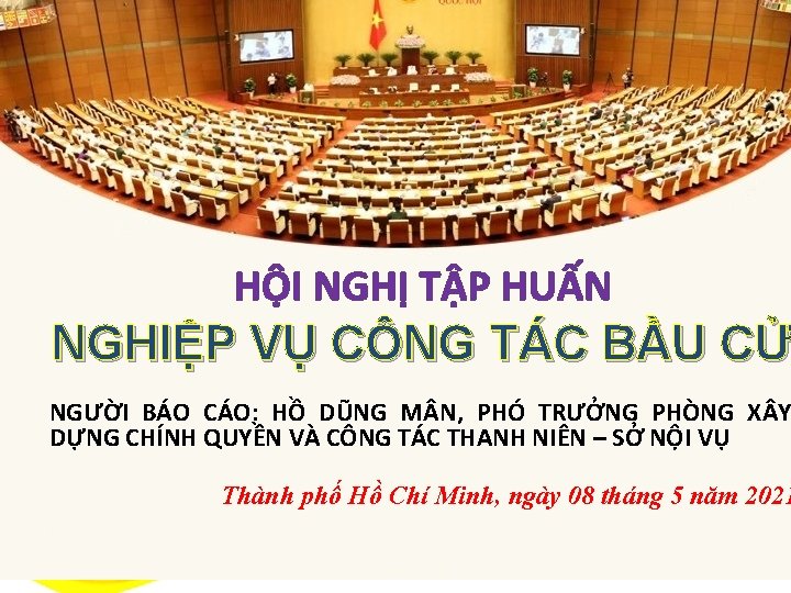 HỘI NGHỊ TẬP HUẤN NGHIỆP VỤ CÔNG TÁC BẦU CỬ NGƯỜI BÁO CÁO: HỒ