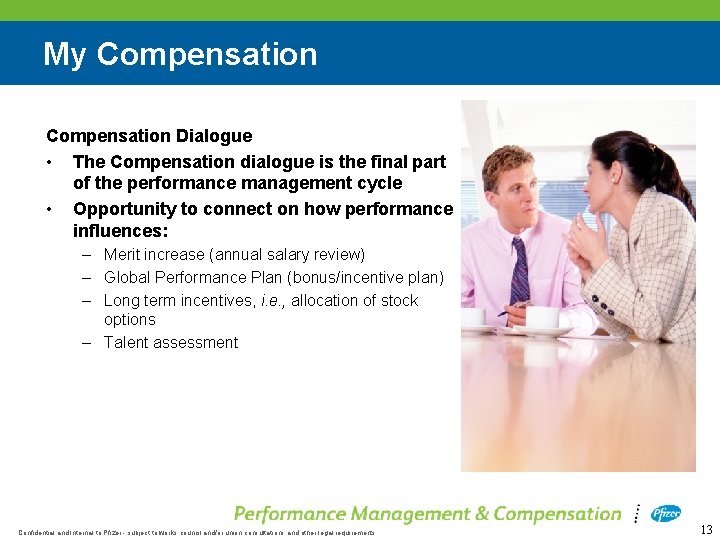 My Compensation Dialogue • The Compensation dialogue is the final part of the performance