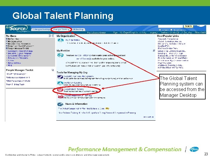 Global Talent Planning The Global Talent Planning system can be accessed from the Manager