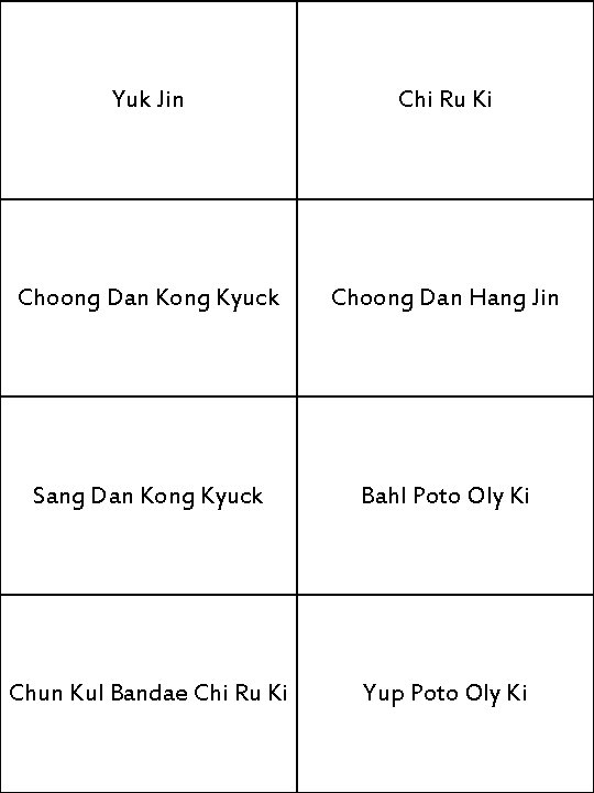 Yuk Jin Chi Ru Ki Choong Dan Kong Kyuck Choong Dan Hang Jin Sang