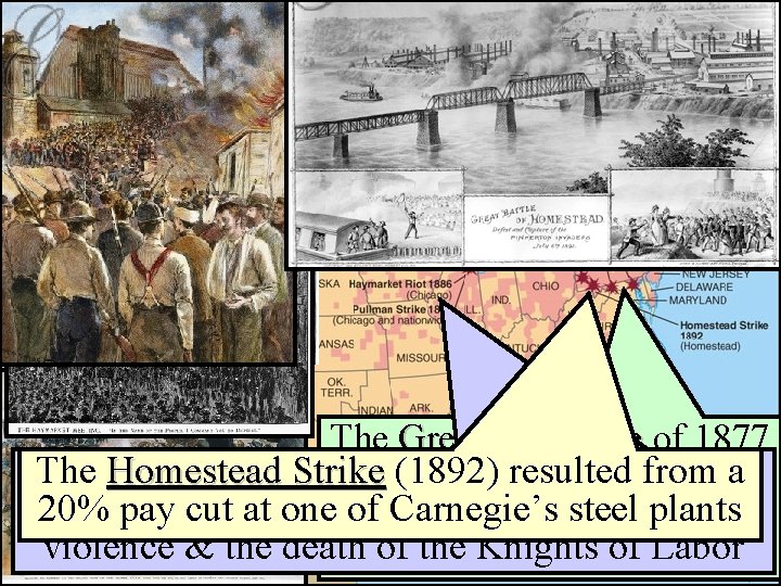 The U. S. experienced an “era of strikes” from 1870 -1890 The Great RR