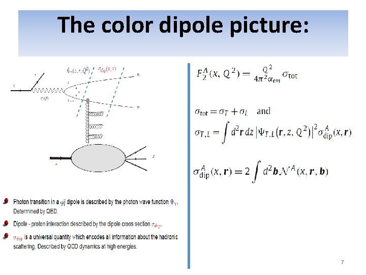The color dipole picture: 7 