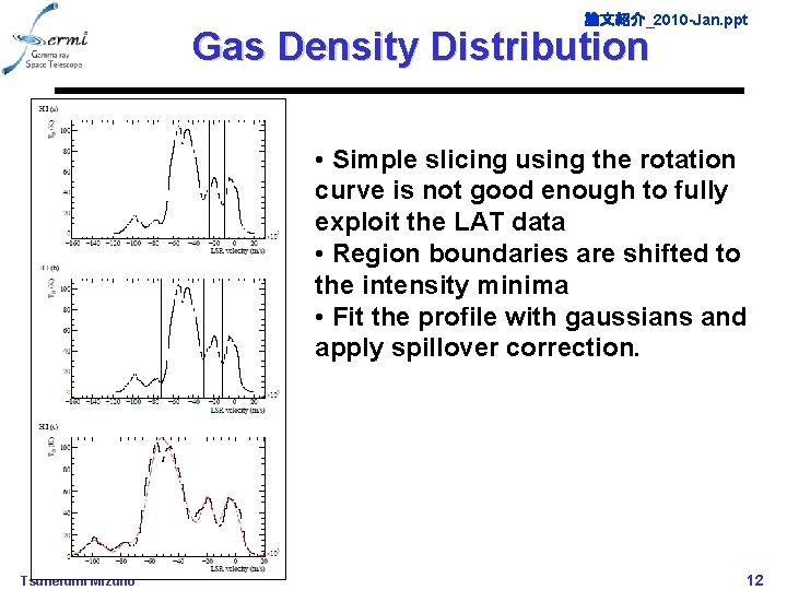 論文紹介_2010 -Jan. ppt Gas Density Distribution • Simple slicing using the rotation curve is