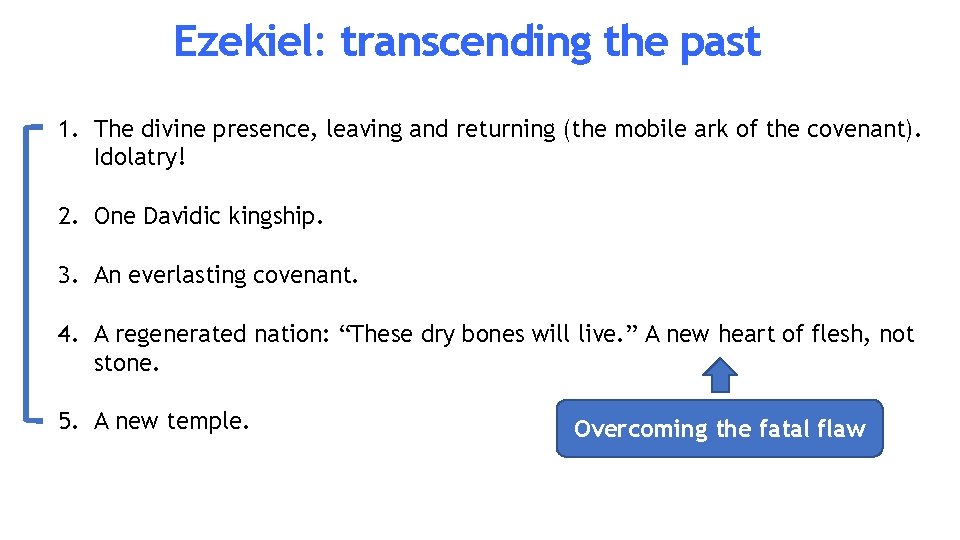 Ezekiel: transcending the past 1. The divine presence, leaving and returning (the mobile ark