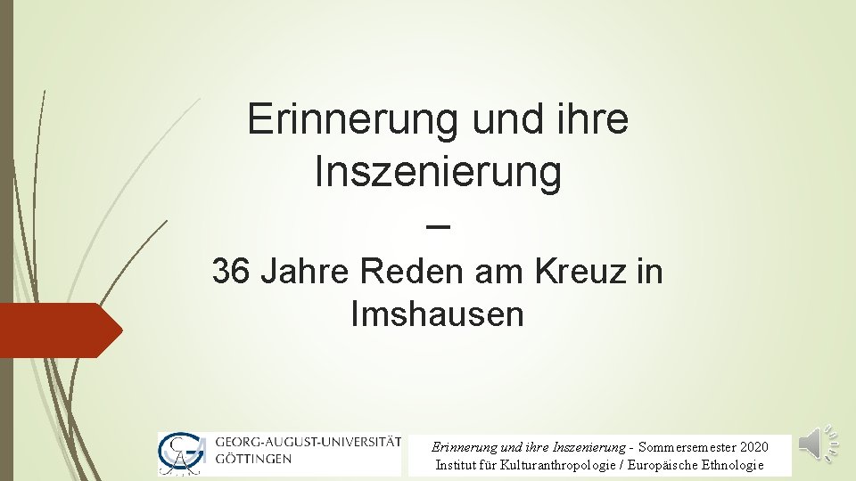 Erinnerung und ihre Inszenierung – 36 Jahre Reden am Kreuz in Imshausen Erinnerung und