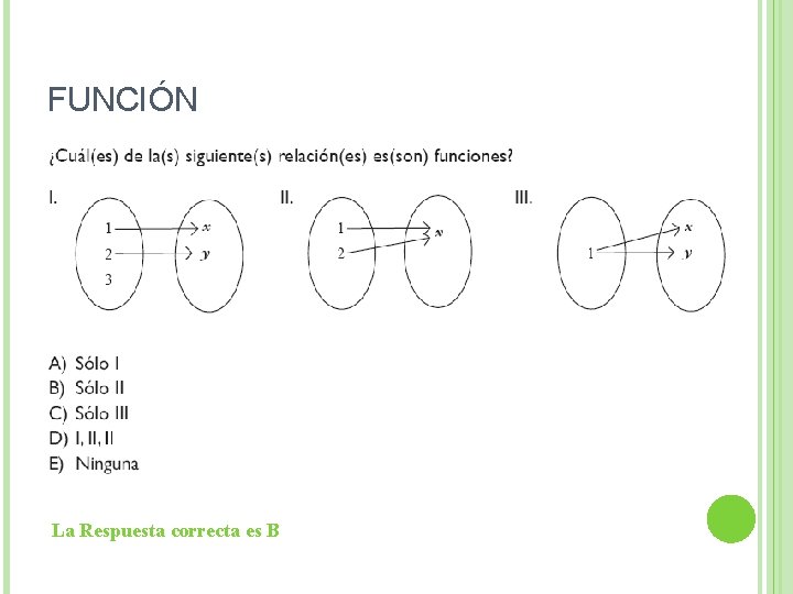 FUNCIÓN La Respuesta correcta es B 