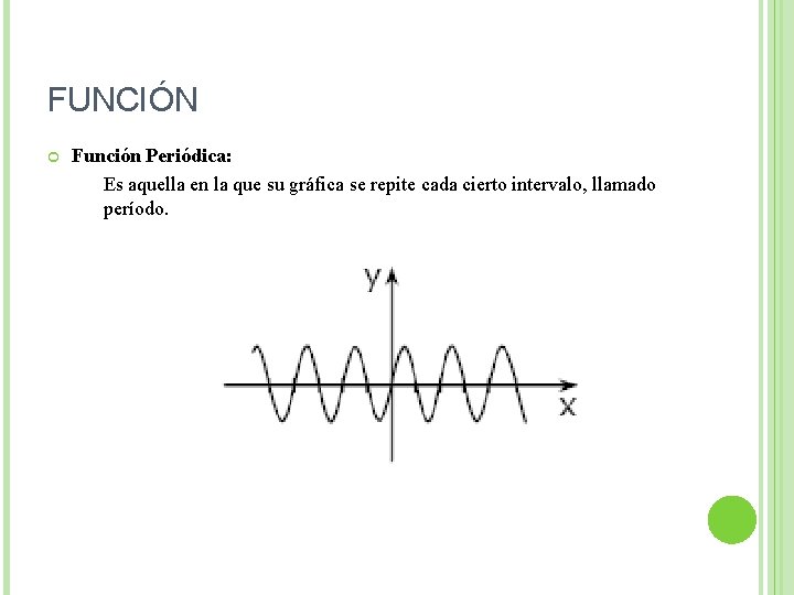 FUNCIÓN Función Periódica: Es aquella en la que su gráfica se repite cada cierto