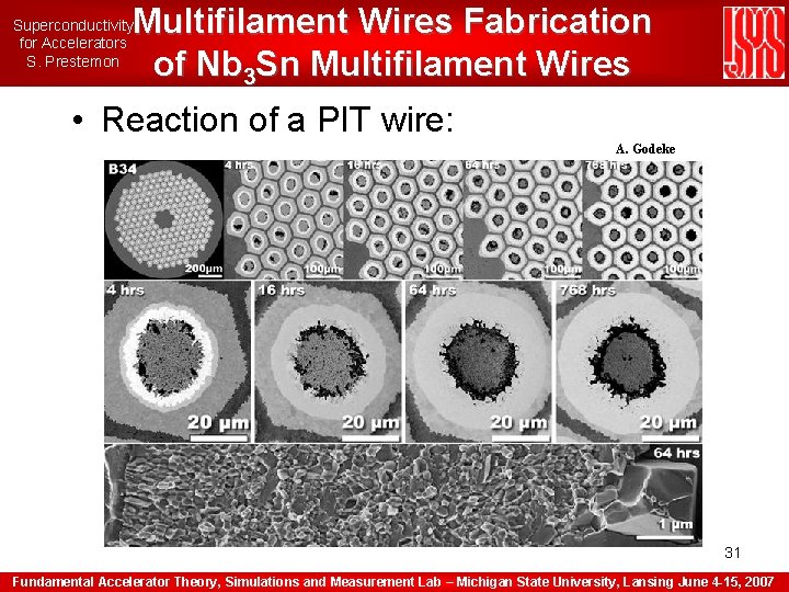 Multifilament Wires Fabrication of Nb 3 Sn Multifilament Wires Superconductivity for Accelerators S. Prestemon