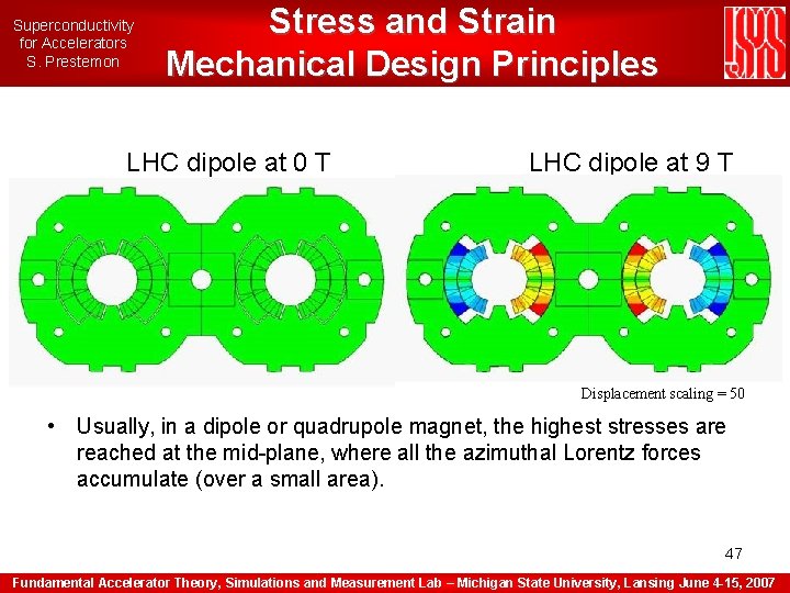 Superconductivity for Accelerators S. Prestemon Stress and Strain Mechanical Design Principles LHC dipole at