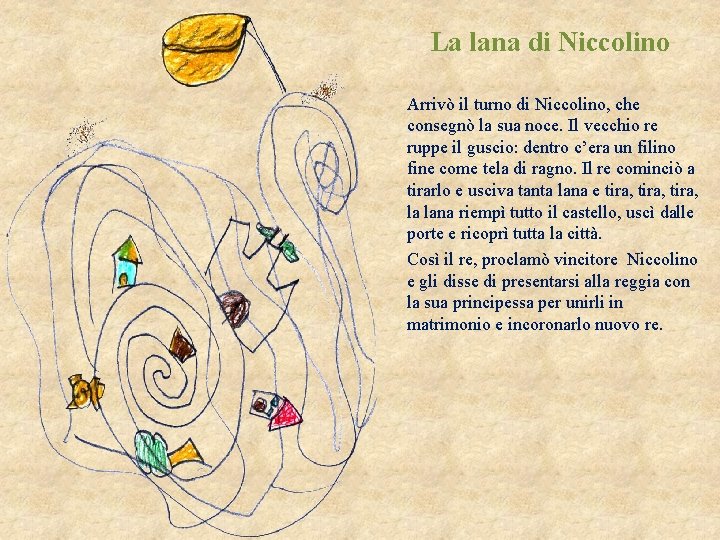 La lana di Niccolino Arrivò il turno di Niccolino, che consegnò la sua noce.