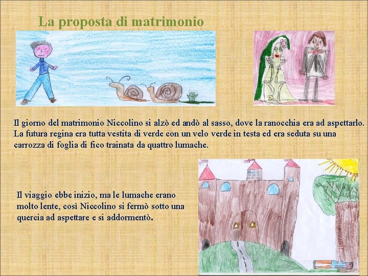 La proposta di matrimonio Il giorno del matrimonio Niccolino si alzò ed andò al