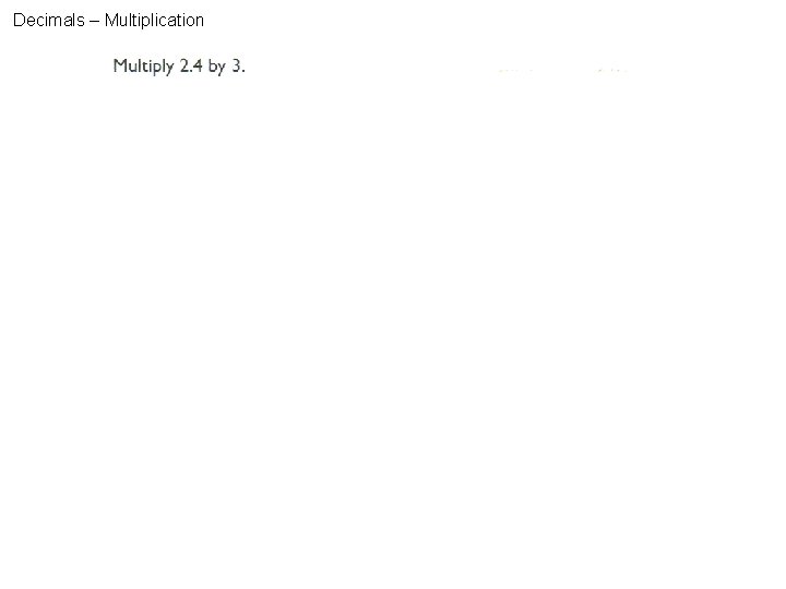 Decimals – Multiplication 