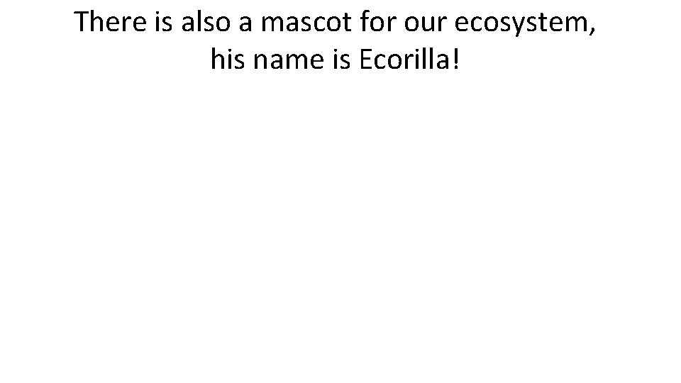 There is also a mascot for our ecosystem, his name is Ecorilla! 