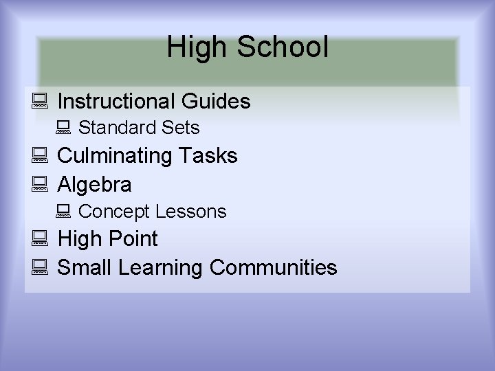 High School : Instructional Guides : Standard Sets : Culminating Tasks : Algebra :