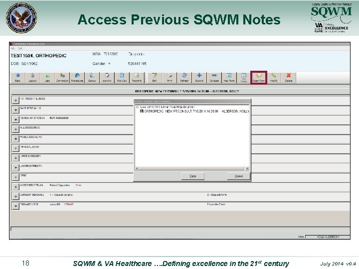 Access Previous SQWM Notes 18 SQWM & VA Healthcare …. Defining excellence in the