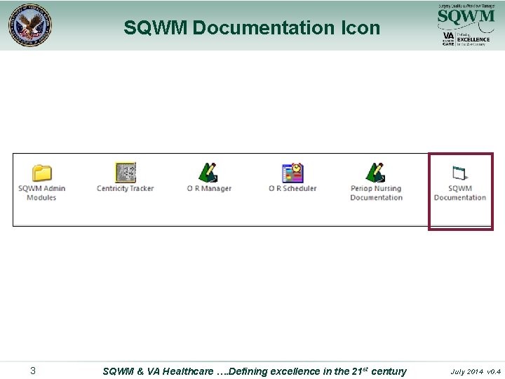 SQWM Documentation Icon 3 SQWM & VA Healthcare …. Defining excellence in the 21