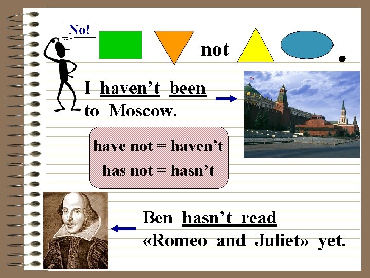 No! not I haven’t been to Moscow. have not = haven’t has not =