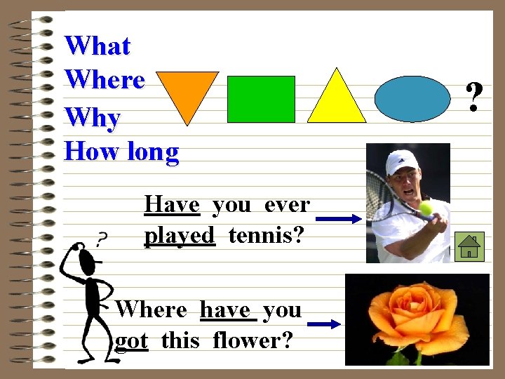 What Where Why How long Have you ever played tennis? Where have you got