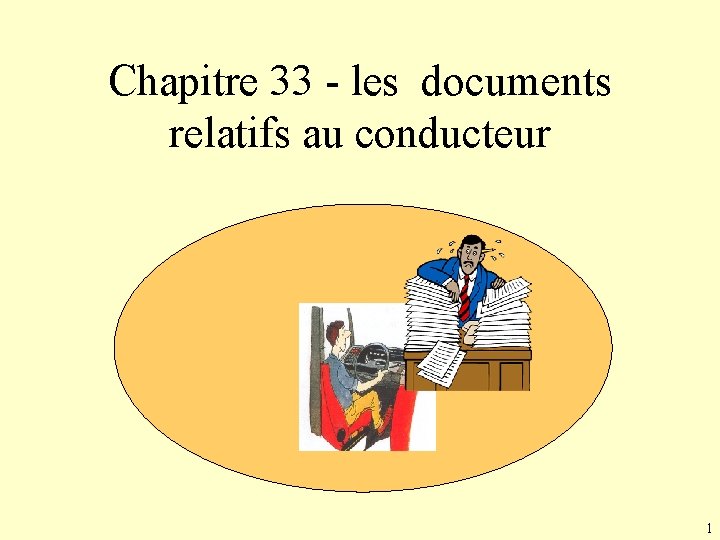 Chapitre 33 - les documents relatifs au conducteur 1 