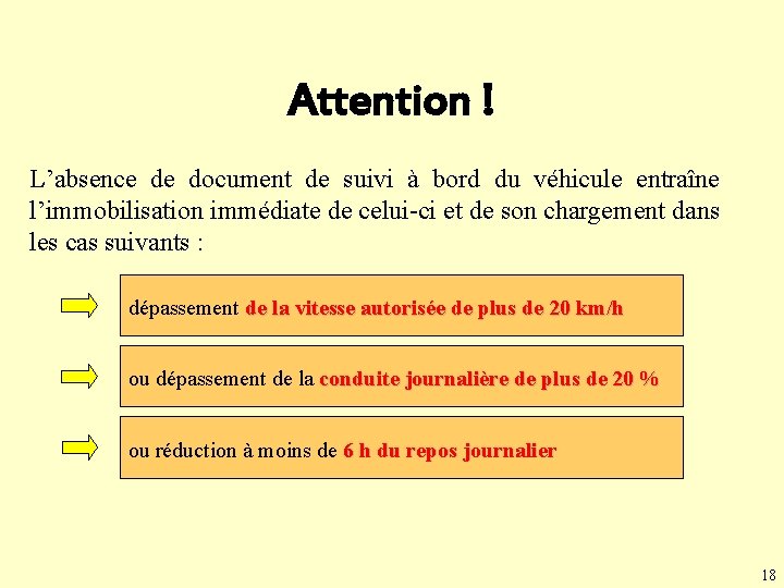 Attention ! L’absence de document de suivi à bord du véhicule entraîne l’immobilisation immédiate