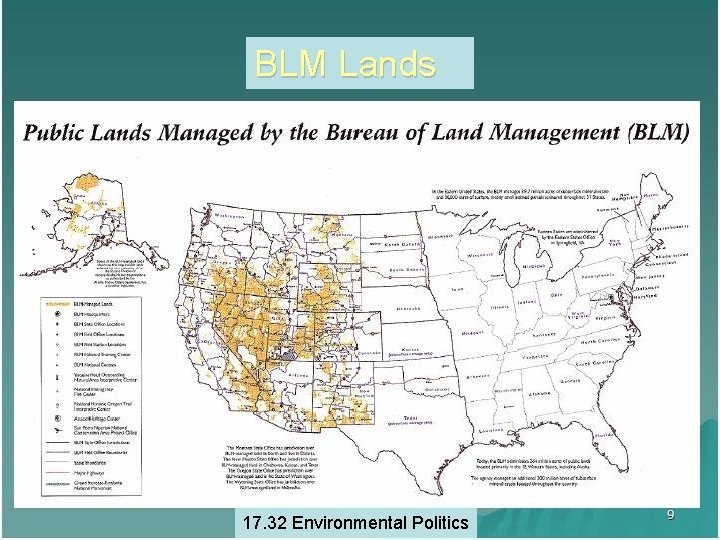 BLM Lands 17. 32 Environmental Politics 