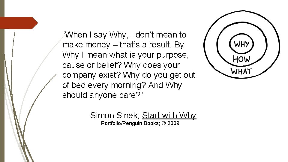 “When I say Why, I don’t mean to make money – that’s a result.