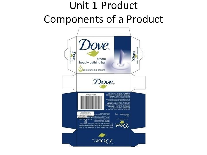 Unit 1 -Product Components of a Product 