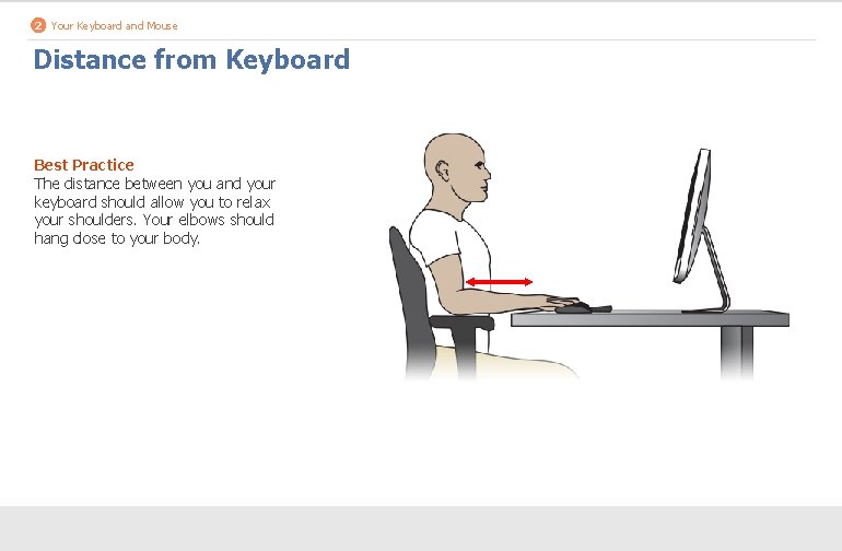 2 Your Keyboard and Mouse Distance from Keyboard Best Practice The distance between you