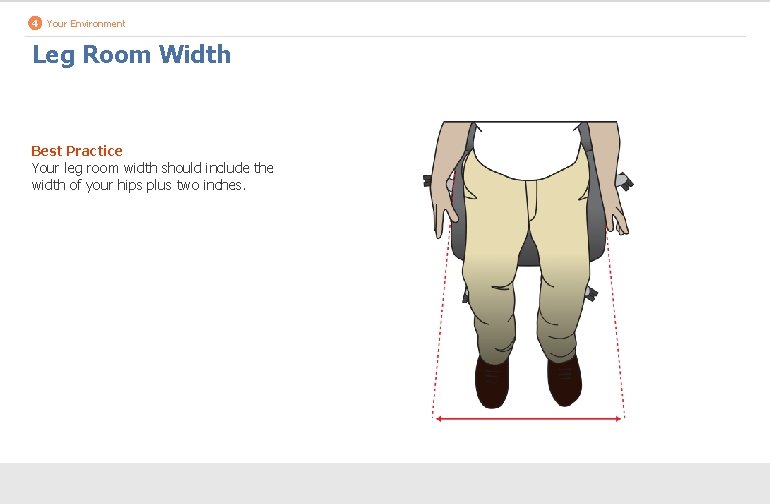 4 Your Environment Leg Room Width Best Practice Your leg room width should include
