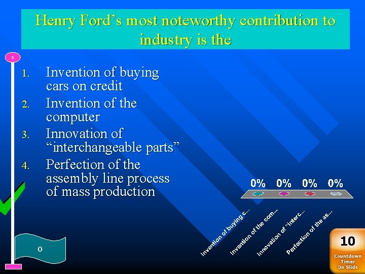 Henry Ford’s most noteworthy contribution to industry is the 5 Invention of buying cars