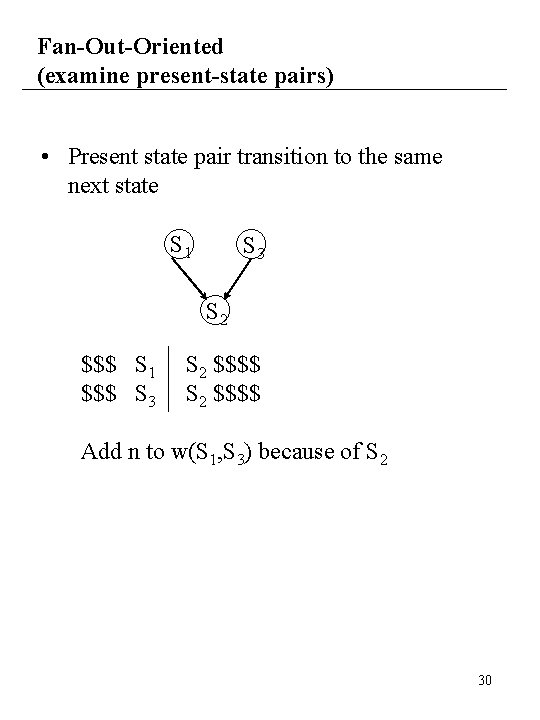 Fan-Out-Oriented (examine present-state pairs) • Present state pair transition to the same next state