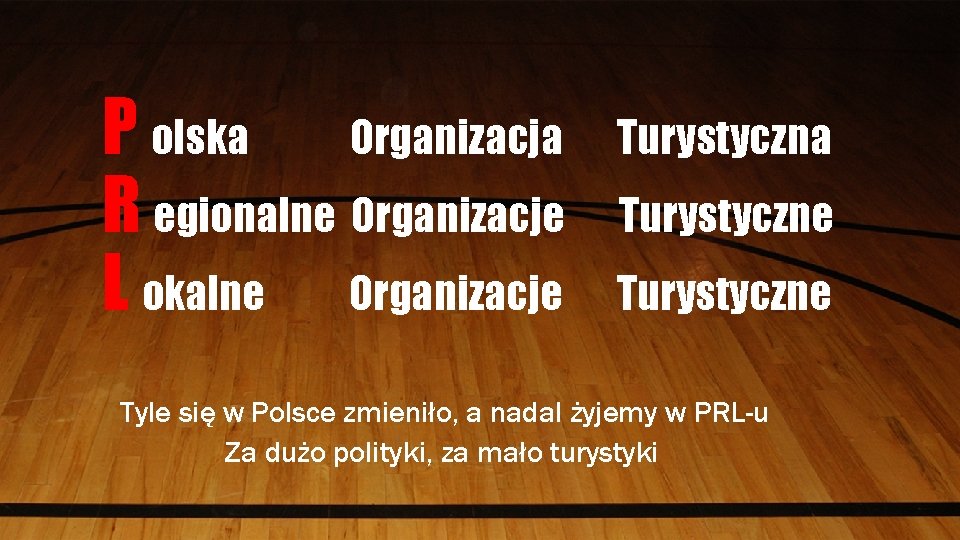 P olska Organizacja R egionalne Organizacje L okalne Organizacje Turystyczna Turystyczne Tyle się w