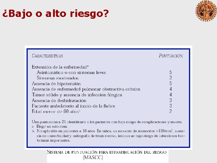 ¿Bajo o alto riesgo? 